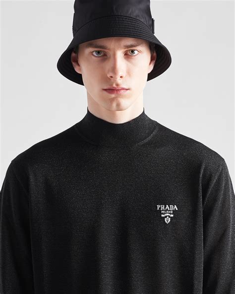 prada floral turtleneck mens|Black Silk turtleneck sweater .